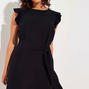 LOFT Plus Flutter Belted Flare Dress Size 26